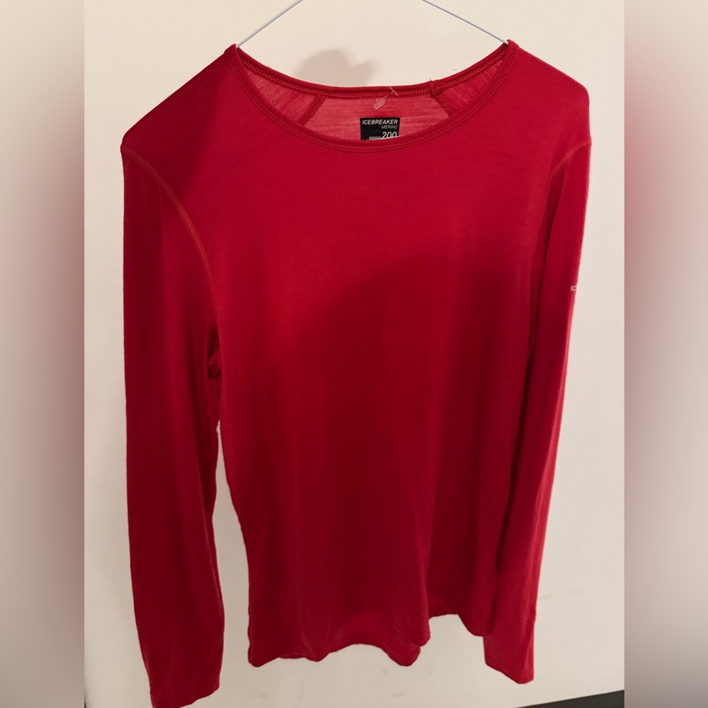 Icebreaker Women’s Long-Sleeve Crew Neck Top —  Red